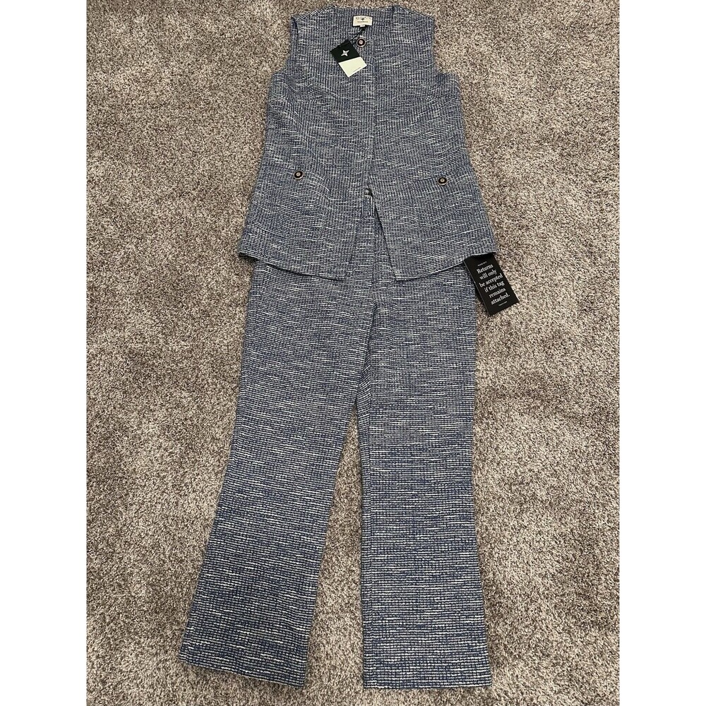 TUCKERNUCK Blue Dorset Tweed Spencer Top and Pants Set Women’s Size Small NWT